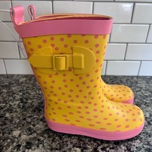 Sun Squad Rain Garden Boot shoe Girls Toddler size M 7-8 Polka Dot New with tag